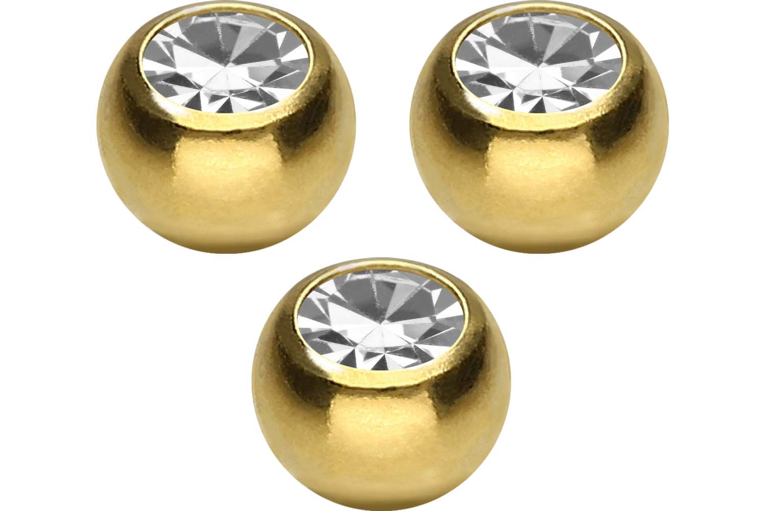 SET Titan Schraubkugel KRISTALL von Piercingline